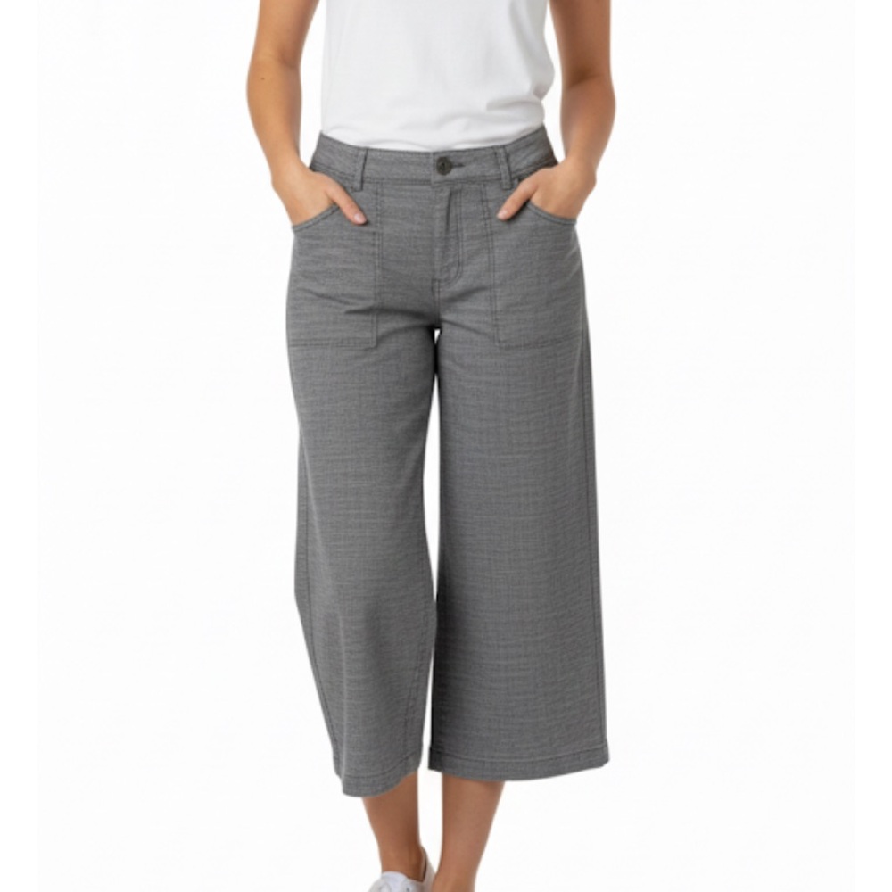 CAFFE MARRAKESH Cropped Pants, size 8, Grey